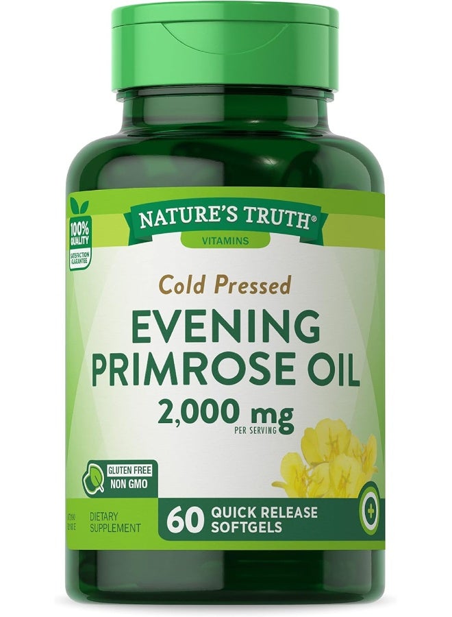 Cold Pressed Evening Primrose Oil 1000 Mg Capsules, 60 Count