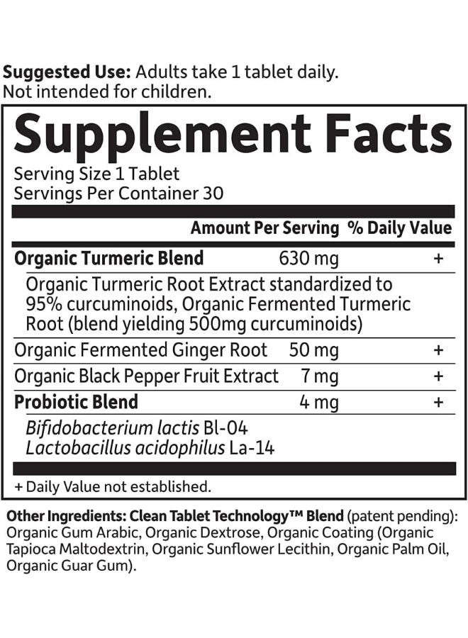 Garden of Life mykind Organics Maximum Strength Turmeric Joints & Mobility Support 30 Tablets - 500mg Curcumin (95% Curcuminoids) Black Pepper - Organic Non-GMO Vegan & Gluten Free Herbal Supplements