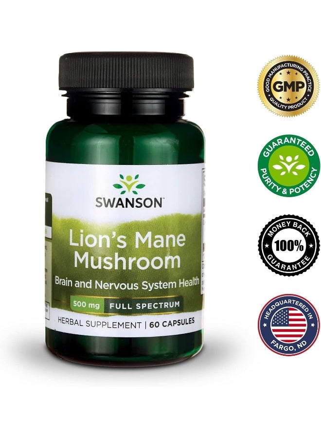 Full Spectrum Lion's Mane Mushroom 60 Capsules