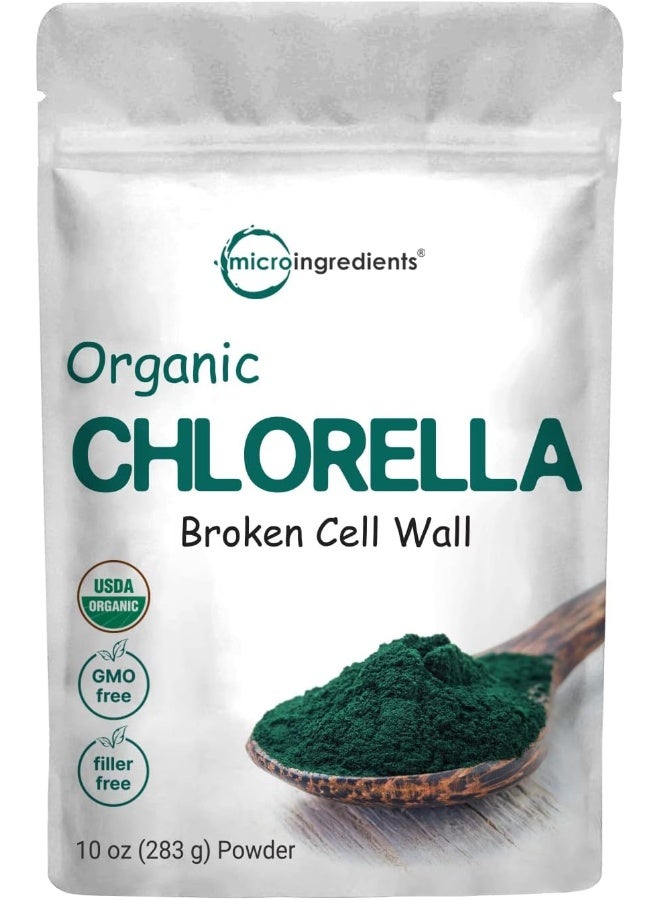 Organic Chlorella Powder 8 Ounce, Rich In Immune Vitamins, Proteins, Chlorophyll, Minerals, Amino Acids, Fatty Acids And Fiber, Chlorella Supplement, Support Immune System, Vegan Friendly