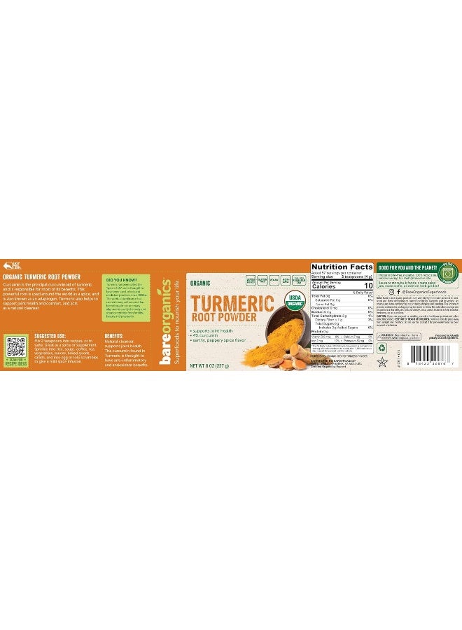 Turmeric Root Powder | Curcumin | Organic, Gluten-Free, Vegan, Non-Gmo, Bpa-Free | Supports Joint Health