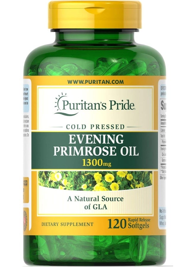 Evening Primrose Oil 1300 Mg With Gla Softgels, 120 Count