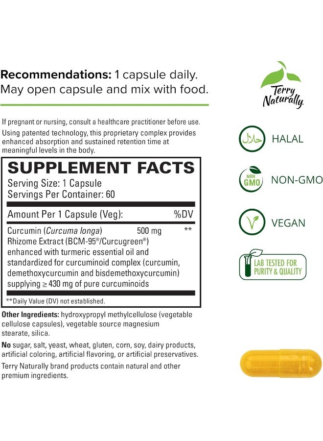 Curamed 500 Mg Vegan 60 Softgels Superior Absorption Bcm-95 Curcumin Supplement