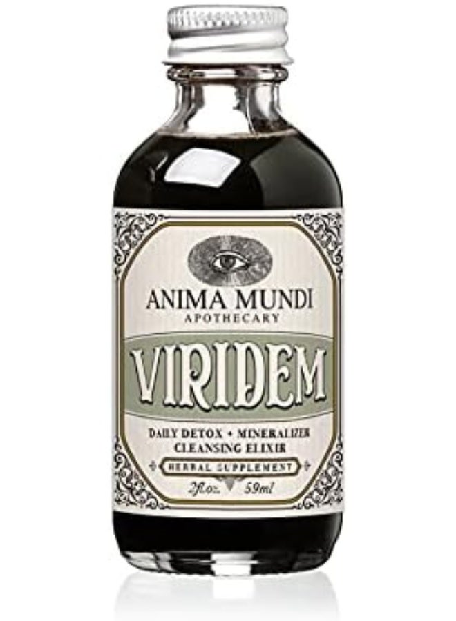 Anima Mundi Viridem Greens Detox Elixir Gi & Liver Detox Liquid Supplement, Natural Herb Cleanse With Chlorophyll, Moringa + Organic Chlorella Add To Juice & Alkalizing Teas (2Oz)