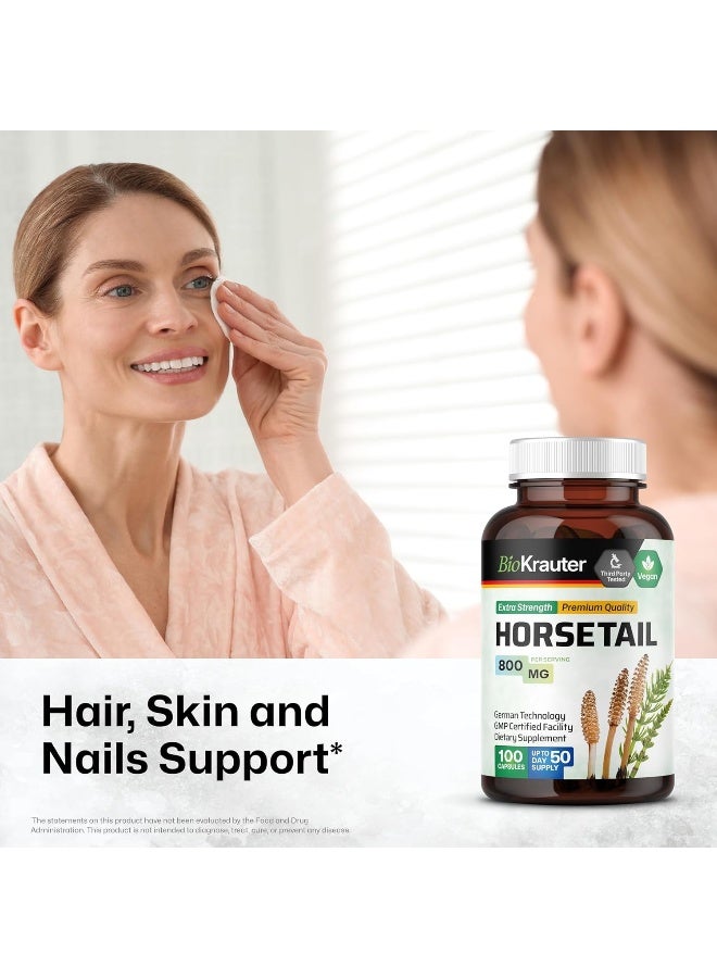Horsetail Capsules, 500 Mg, Organic Horsetail Herb (Equisetum Arvense) (100 Capsules)