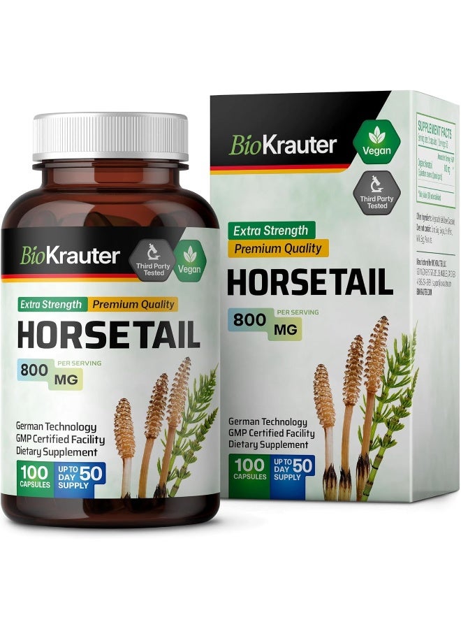 (100 Capsules) Horsetail Capsules, 500 Mg, Organic Horsetail Herb (Equisetum Arvense) (100 Capsules)