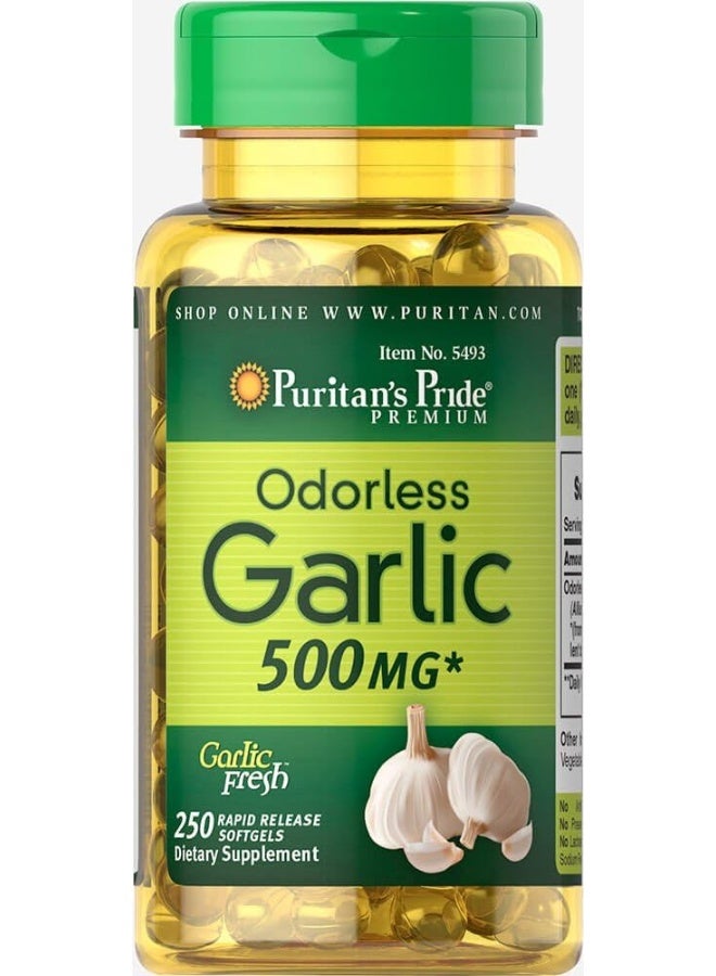 Odorless Garlic 500 Mg, 250 Softgels