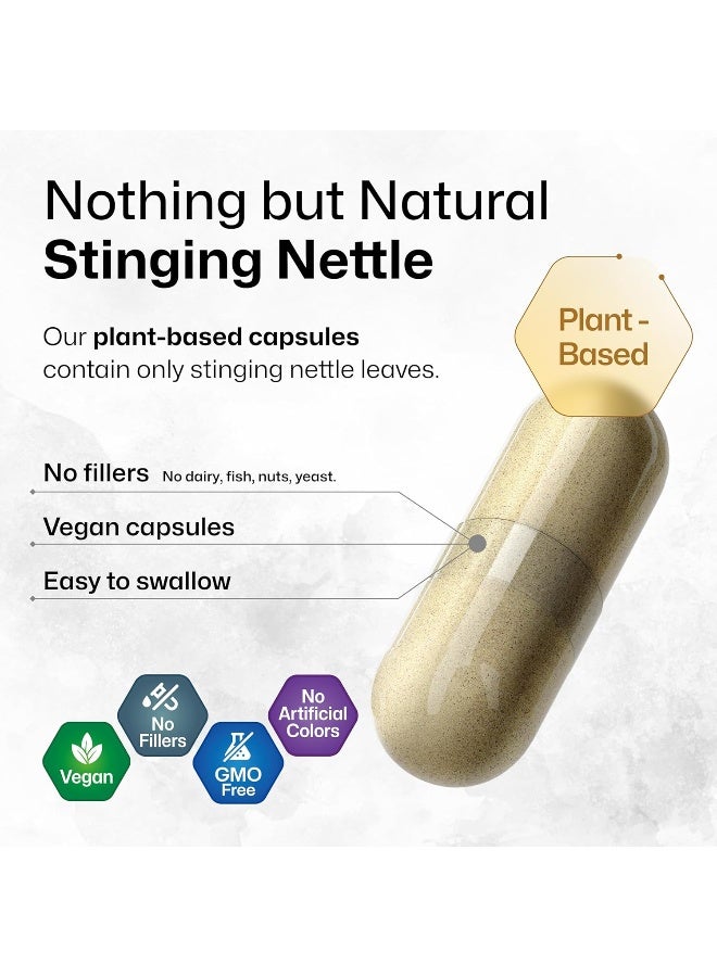 Stinging Nettle Capsules Natural Urinary Tract & Overall Health Support Organic Nettle Root Powder (Urtica Dioica) 1800 Mg 100 Vegan Pills Non Gmo