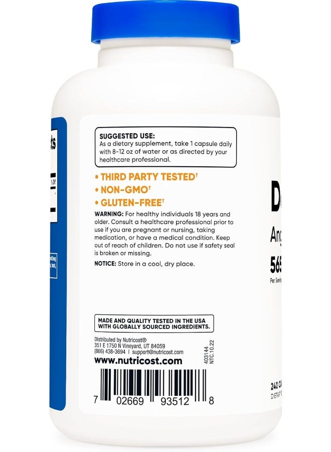 Nutricost Dong Quai 565mg, 240 Capsules (Angelica Sinensis) - Vegetarian Caps, Non-GMO, Gluten Free