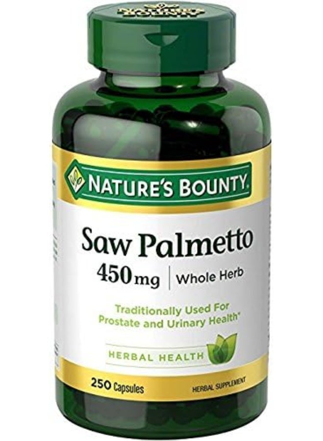 Saw Palmetto 450 mg Capsules 250 ea (Pack of 2)