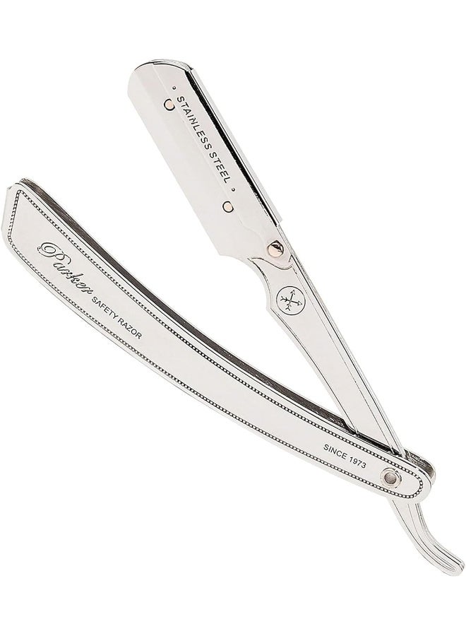 Srx Heavy Duty Professional 100% Stainless Steel Straight Edge Barber And 5 Shark Super Stainless Blades