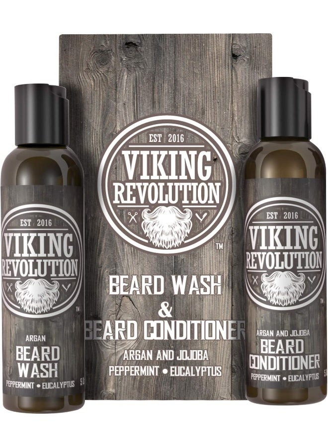 Beard Wash & Beard Conditioner Set W/Argan & Jojoba Oils