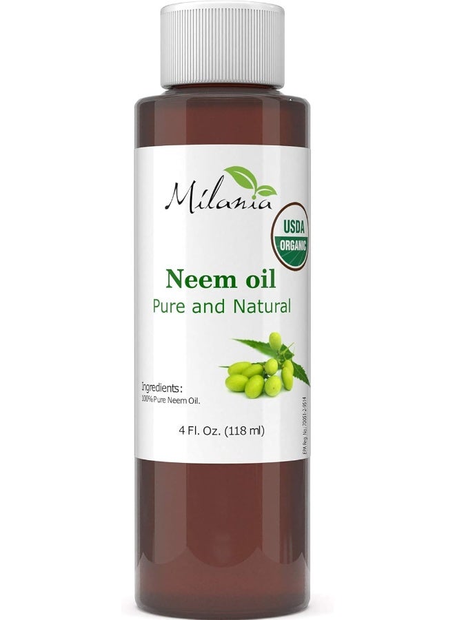 Premium Organic Neem Oil VirginCold PressedUnrefined 100% Pure Natural Grade A. Excellent Quality.(4 Fl. Oz.)