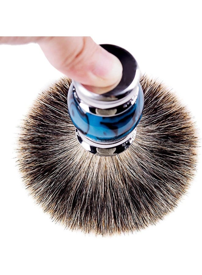 Finest Badger Shaving Brush With Resin HandleEngineered For The Best Shave Of Your Life (Blue)