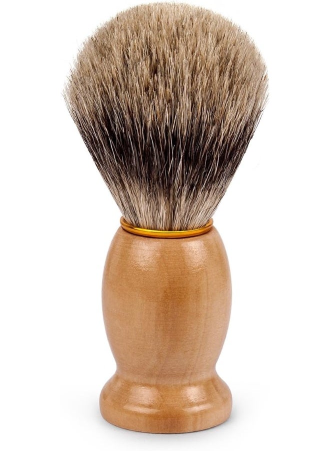 Qshave Pure Best Pure Badger Hair Shaving Brush Handmade. Real Wood Base. Perfect For Wet ShaveSafety RazorDouble Edge Razor