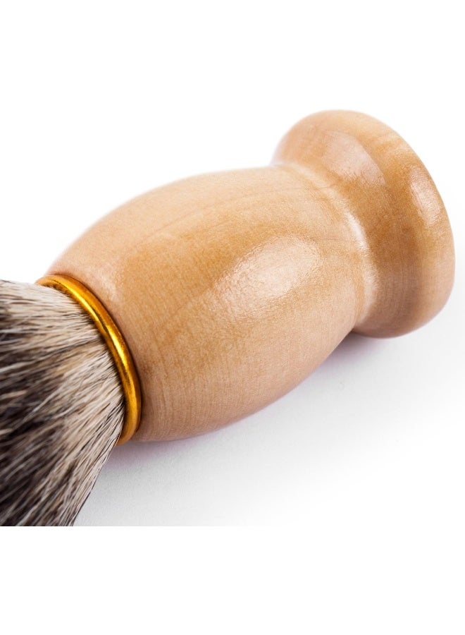 Qshave Pure Best Pure Badger Hair Shaving Brush Handmade. Real Wood Base. Perfect For Wet ShaveSafety RazorDouble Edge Razor