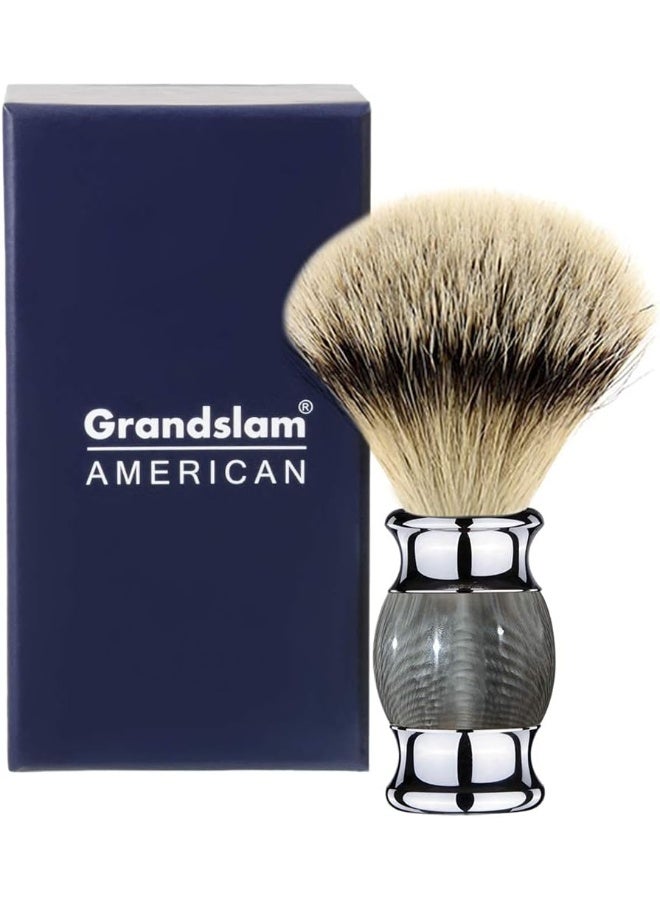 Finest Badger Shaving Brush With Resin HandleEngineered For The Best Shave Of Your Life (Gray)