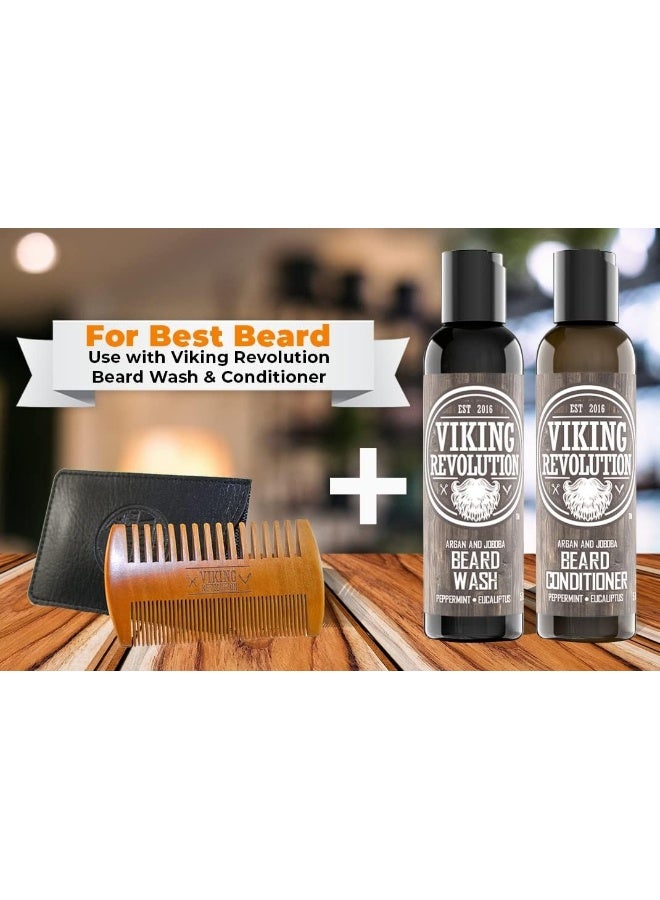 Wooden Beard Comb & CaseDual Action Fine & Coarse TeethPerfect For Use With Balms And OilsTop Pocket Comb For Beards & Mustaches By