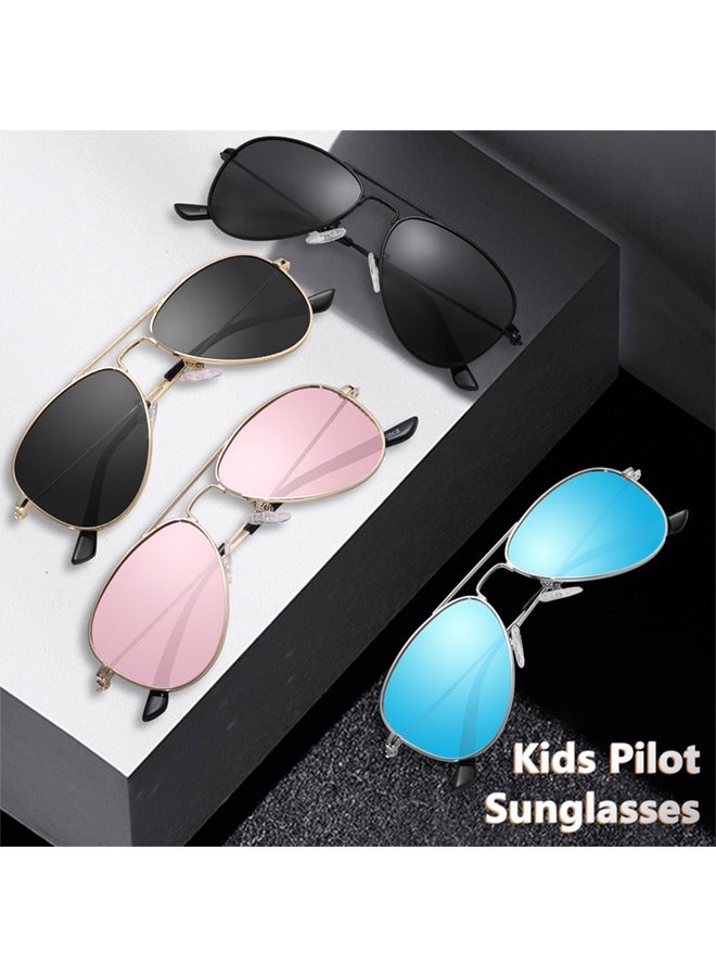 Kids Aviator Sunglasses for Boys Girls Polarized Childrens Sun Glasses Metal Frame with UV400 Protection Age 4-12 Sunglasses