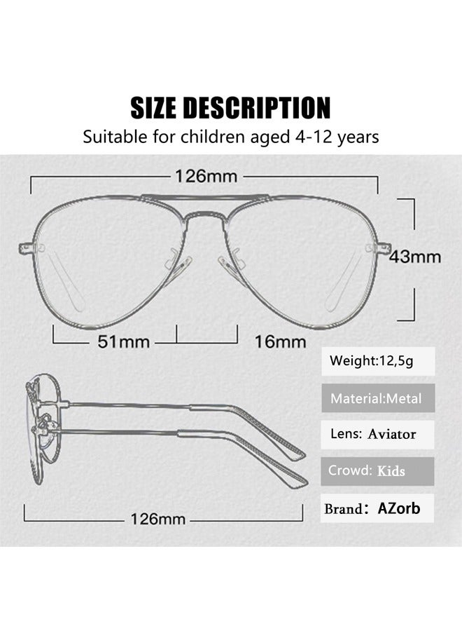 Kids Aviator Sunglasses for Boys Girls Polarized Childrens Sun Glasses Metal Frame with UV400 Protection Age 4-12 Sunglasses