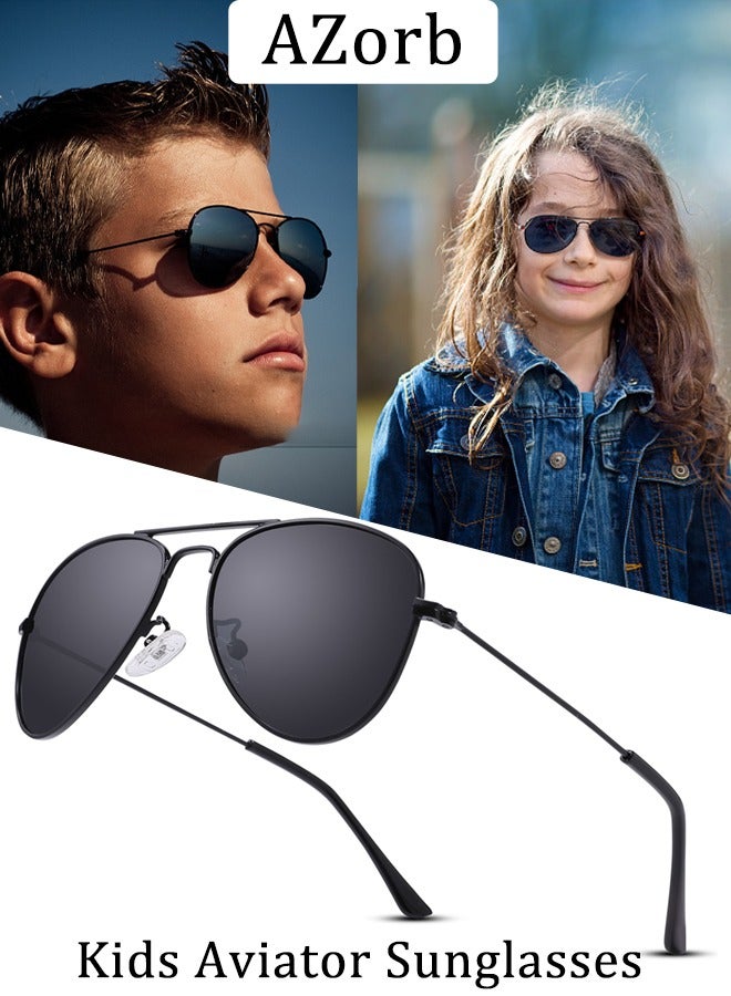 Kids Aviator Sunglasses for Boys Girls Polarized Childrens Sun Glasses Metal Frame with UV400 Protection Age 4-12 Sunglasses