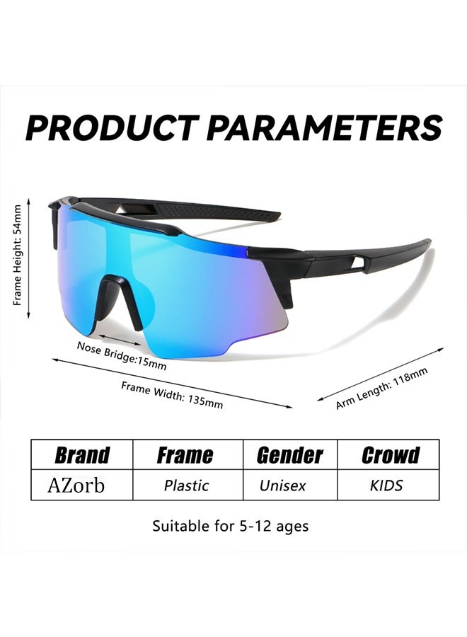 Kids Sunglasses for Boys Girls - Sports Cycling Childrens Mirror Polarized Sun Glasses with Lightweight Flexible Frame UV Protection Age 6-15 Sunglasses