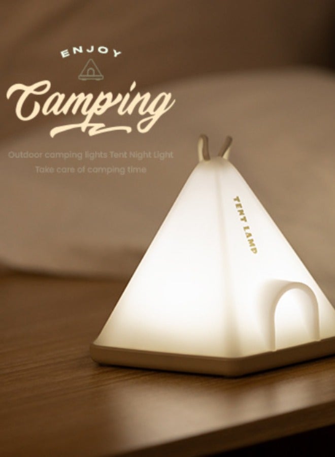 Camping tent night light, bedroom creative cute rechargeable practical gift night light