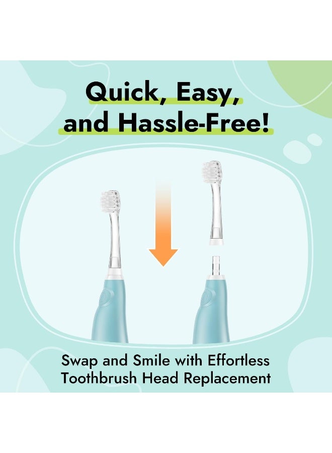 Replacement Toothbrush Heads 2 Count Compatible With Papablic Babyhandy & Toddler Sonic Electric Toothbrushes (18-36 Months)