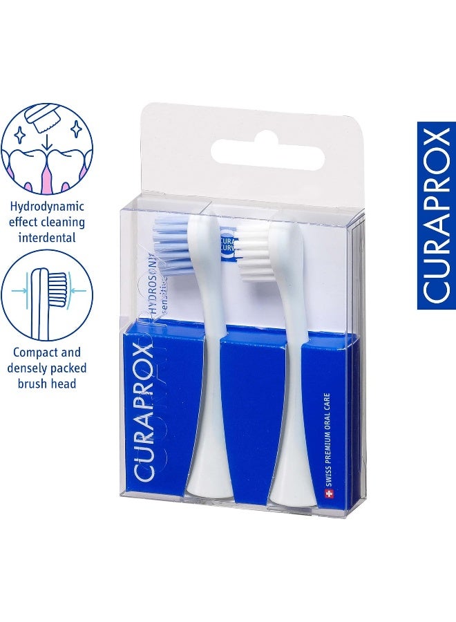 Hydrosonic Pro Brush Head Sensitive2 Pieces Curaprox Electric Toothbrush Heads/Replacement Toothbrush Heads 2 Pack