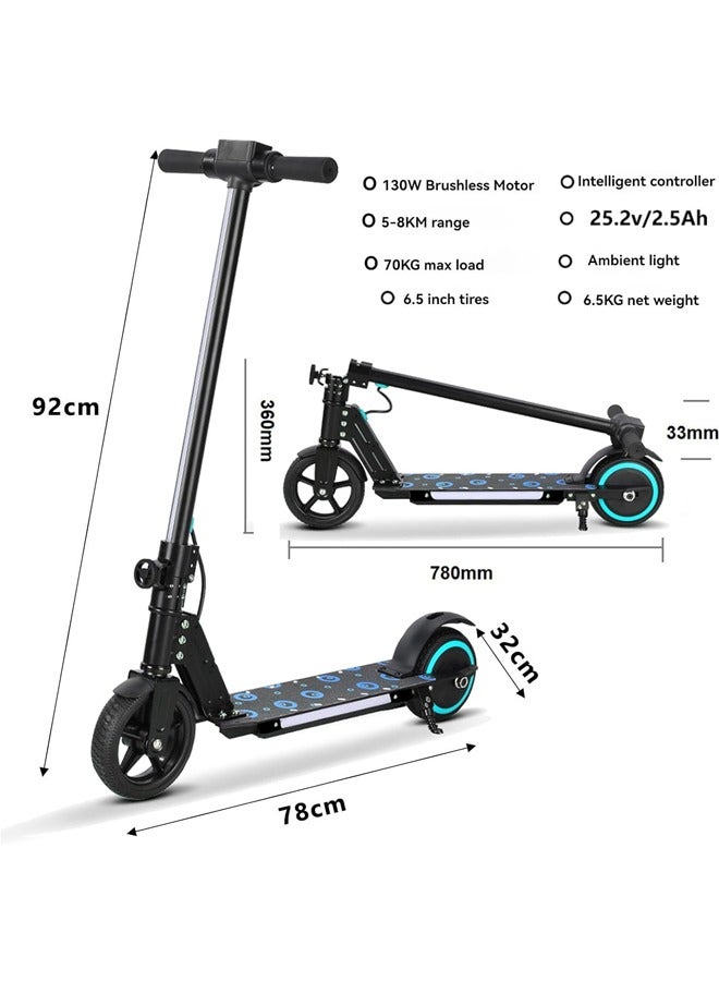 Beauenty Electric Scooter with Dual Brake System, Portable Foldable Electric Scooter with Display and Light, Lightweight and Easy to Carry, Max 12 km/h Speed, Max 14 km Travel Distance (Black)