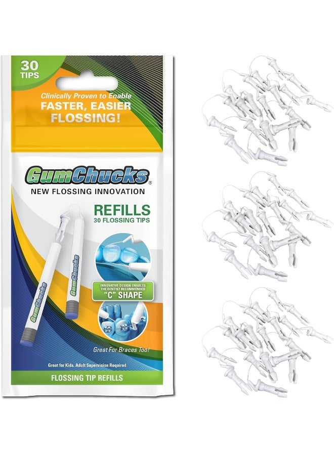 Gumchucks FasterEasier Flossing! Kids/Adult Disposable Flossing Tip Refills 36 Count