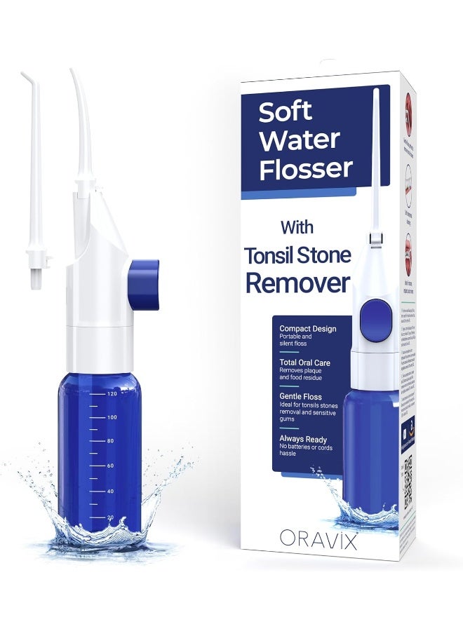 Oravix Dental Water Flosser Tonsil Stone RemoverOral Irrigator Water FlosserGentle Water Flosser For Sensitive Teeth And GumsKids Water FlosserManual Water Flosser No Electricity Or Batteries