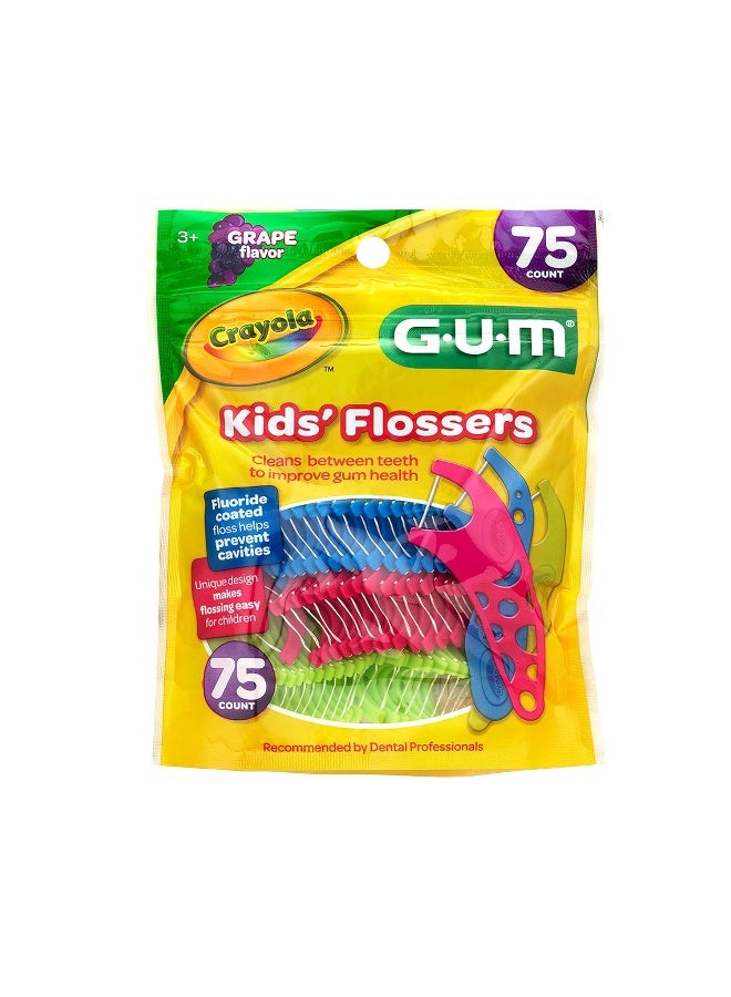 Gum-897 Crayola Kids' FlossersGrapeFluoride CoatedAges 3+75 Count