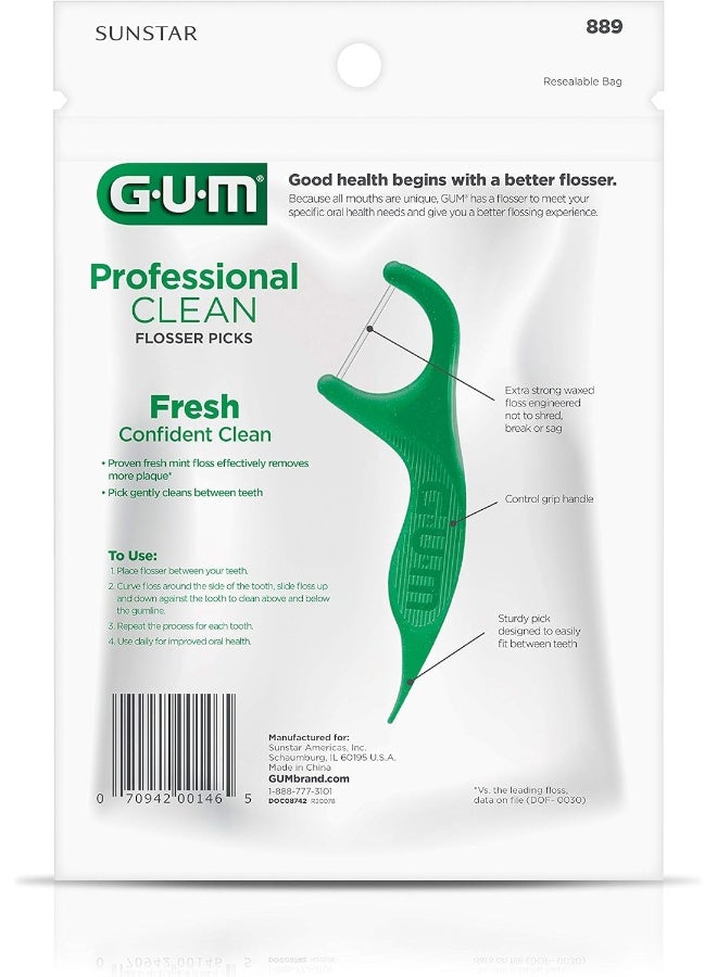 Gum Professional Clean Flosser (150 Flossers) Fresh Mint