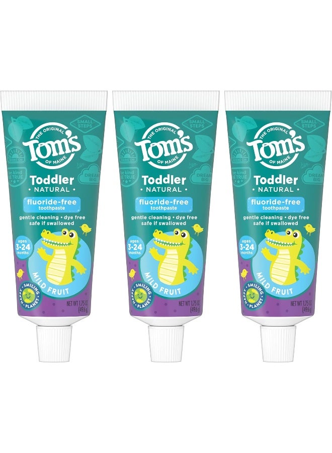 Tom'S Of Maine Fluoride-Free Toddler Training ToothpasteMild Fruit1.75 Oz. 3-Pack