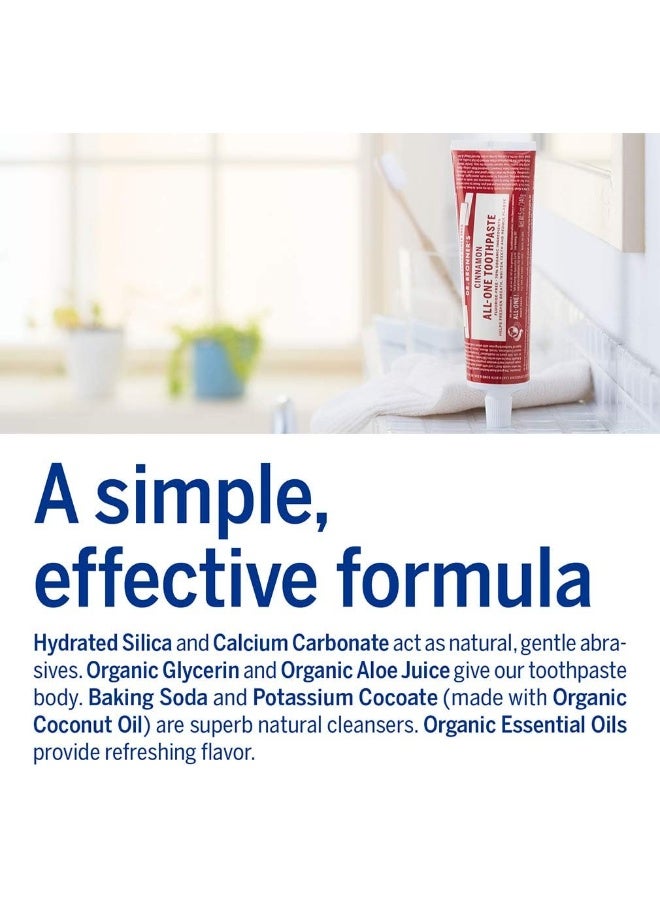 (150Ml) Dr. Bronner'S All-One Toothpaste (Cinnamon150Ml) 70% Organic IngredientsNatural And EffectiveFluoride-FreeSls-FreeHelps Freshen BreathReduce PlaqueWhiten TeethVegan