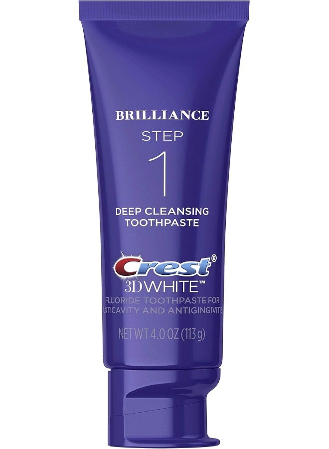 3D White Brilliance 2 Step KitDeep Clean Toothpaste (4Oz) + Teeth Whitening Gel (2.3Oz)