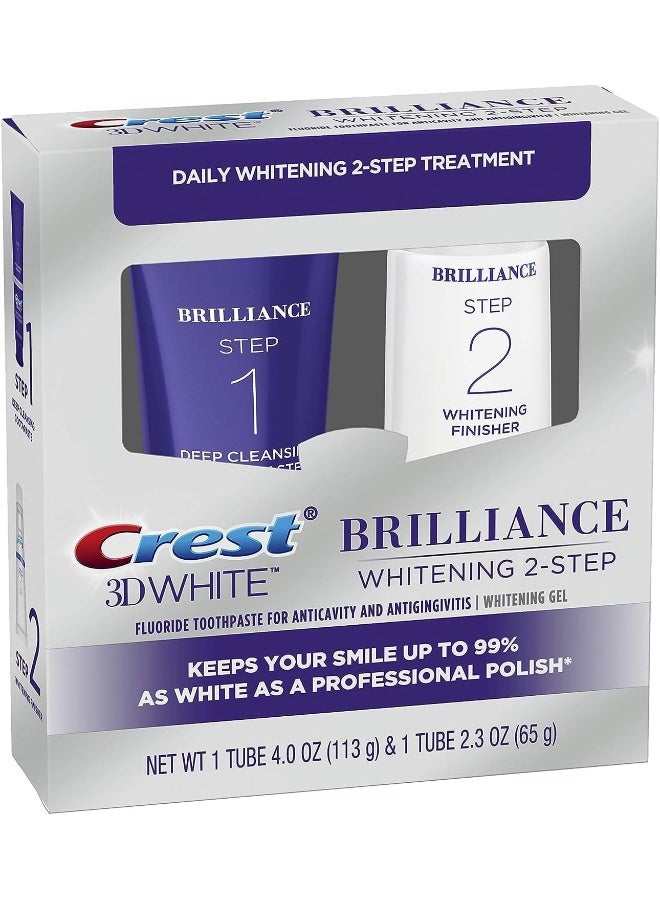 3D White Brilliance 2 Step KitDeep Clean Toothpaste (4Oz) + Teeth Whitening Gel (2.3Oz)