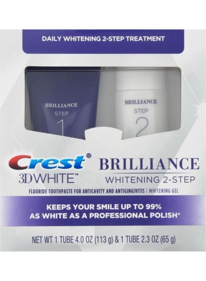 3D White Brilliance 2 Step KitDeep Clean Toothpaste (4Oz) + Teeth Whitening Gel (2.3Oz)