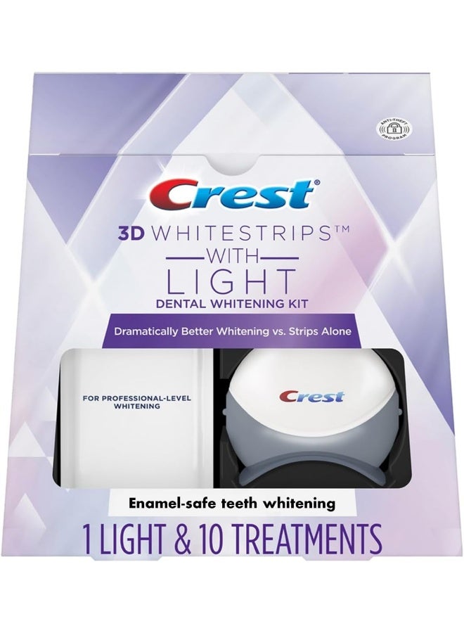 3D Whitestrips With LightTeeth Whitening Strip Kit20 Strips (10 Count Pack)