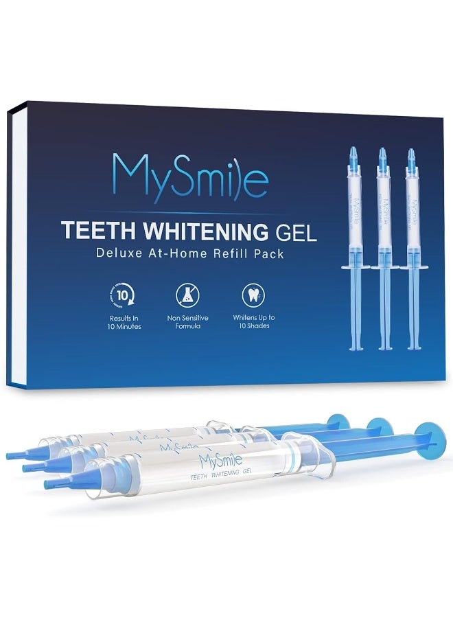 Mysmile Teeth Whitening Gel Pen Refill Pack3 Non-Sensitive Teeth Whitening PenDeluxe Teeth Whitener Dental Grade Tooth Whitening Gel With Carbamide Peroxide For Home10 Min Fast Result