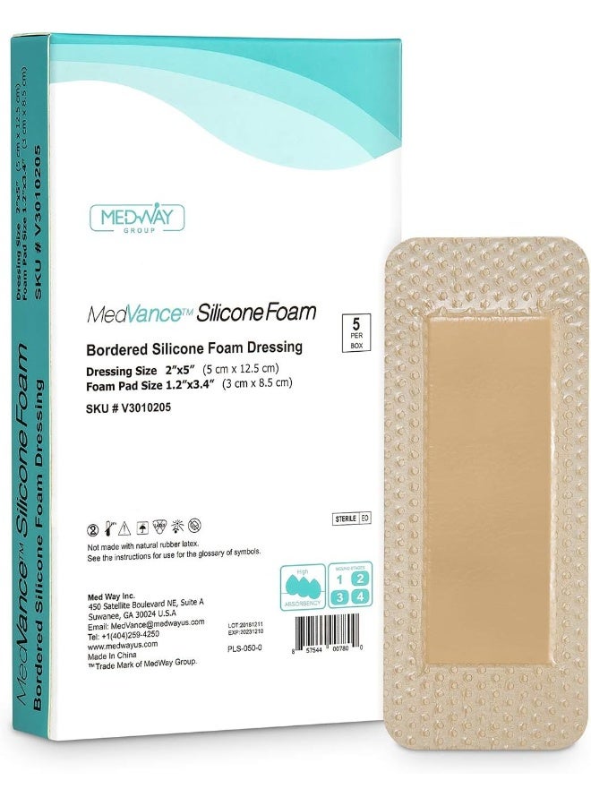 Silicone Bordered Silicone Adhesive Foam Dressing, 2