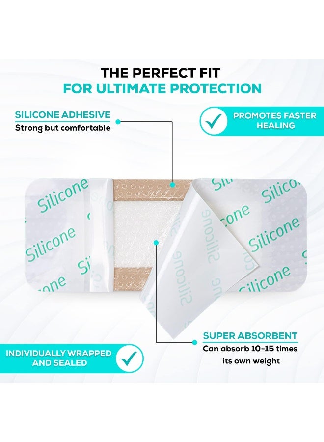 Silicone Bordered Silicone Adhesive Foam Dressing, 2