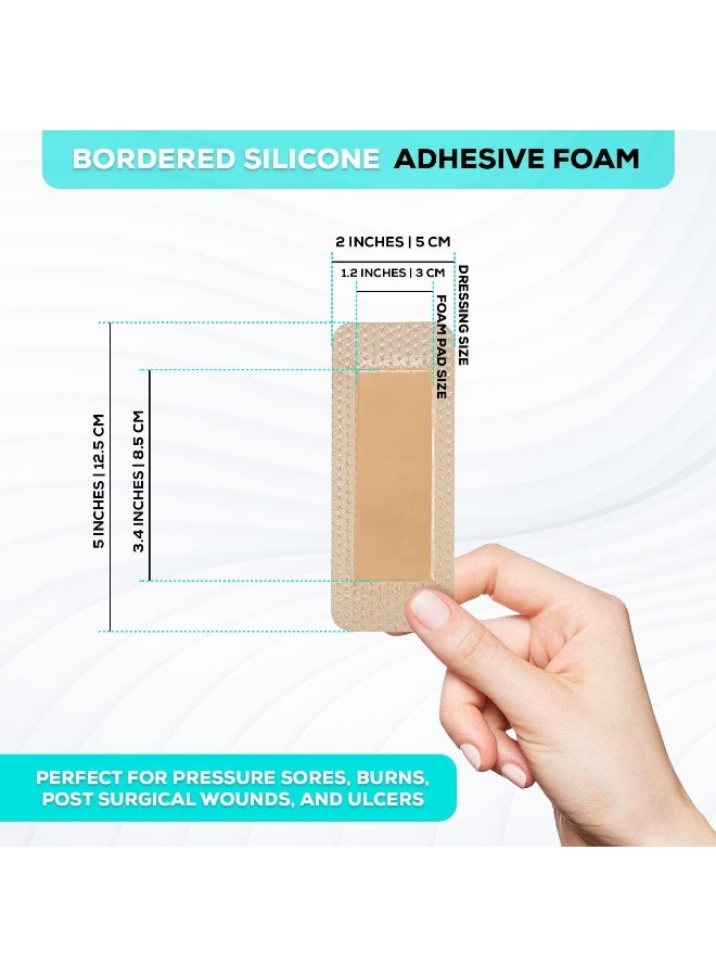 Silicone Bordered Silicone Adhesive Foam Dressing, 2