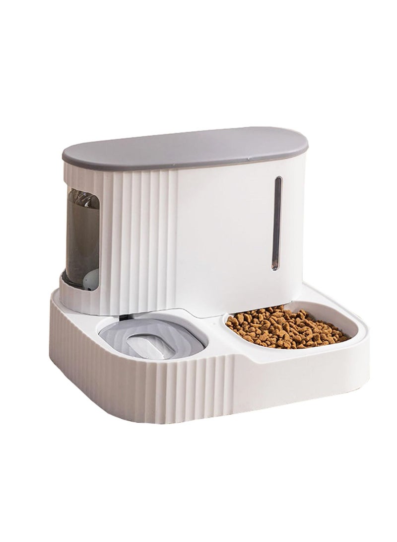 Cat Feeder, Basic Automatic Feeding Water Feeder, 4/5 Gallon Dry Food, 1/5 Gallon Water, 2-in-1 Outdoor (Grey)