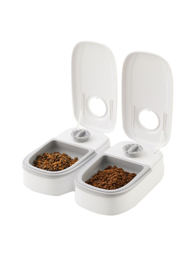 Automatic Cat Feeder for Two Cats,350ml Cat Food Dispenser with 2 Bowl,Timed Cat Feeder