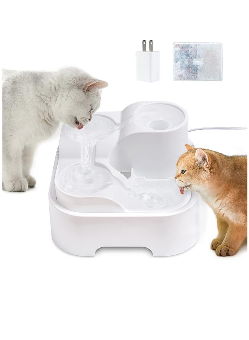 Cat Water Fountain, Ultra Silent Cat Fountain 2.8L/94oz, with LED Light, Activated Carbon Filter