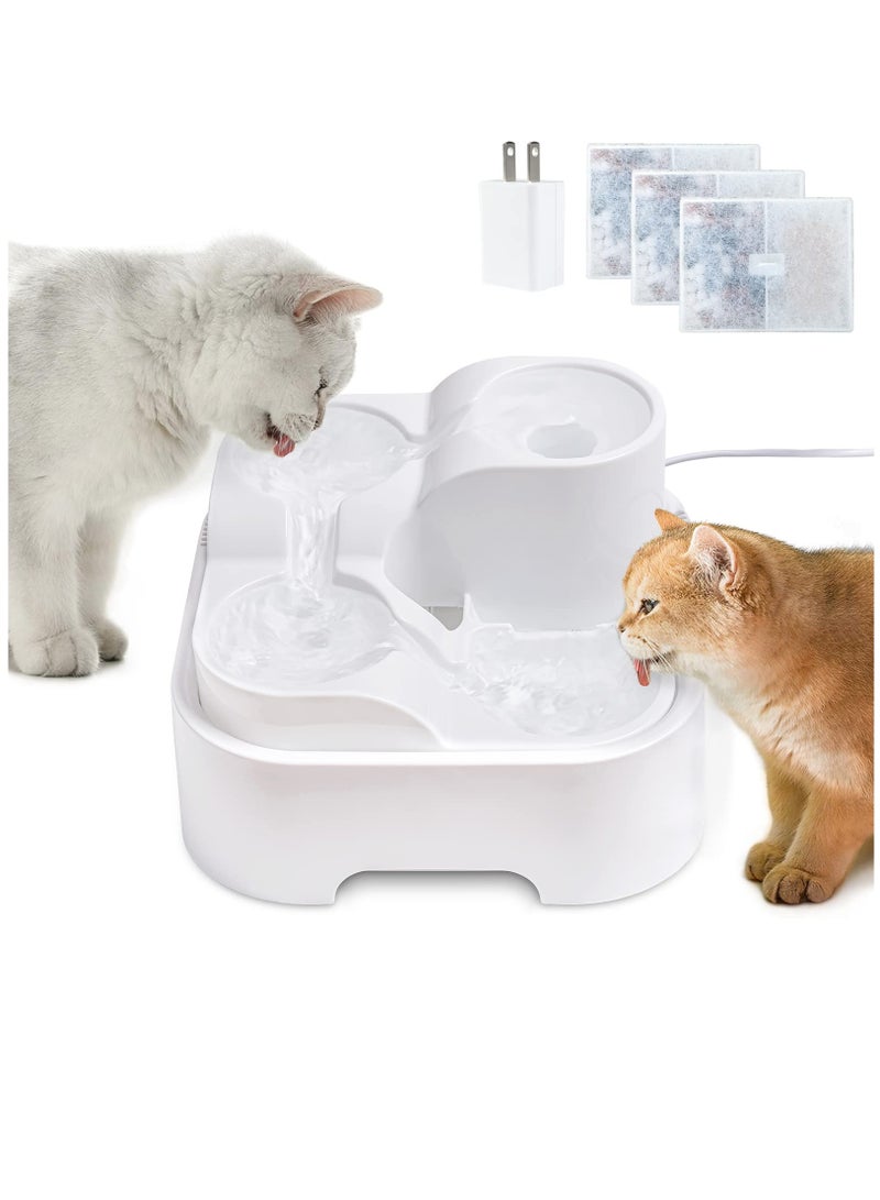 Cat Water Fountain, Ultra Silent Cat Fountain 2.8L/94oz, with LED Light, Activated Carbon Filter