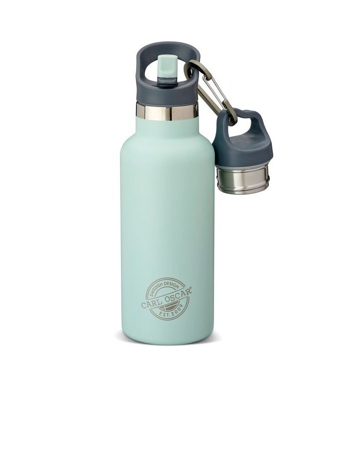 Carl Oscar TEMPflask  Insulated Beverage Flask, Stainless Steel, Leak-Proof Design, Keeps Drinks Hot or Cold, 0.5 L - Green