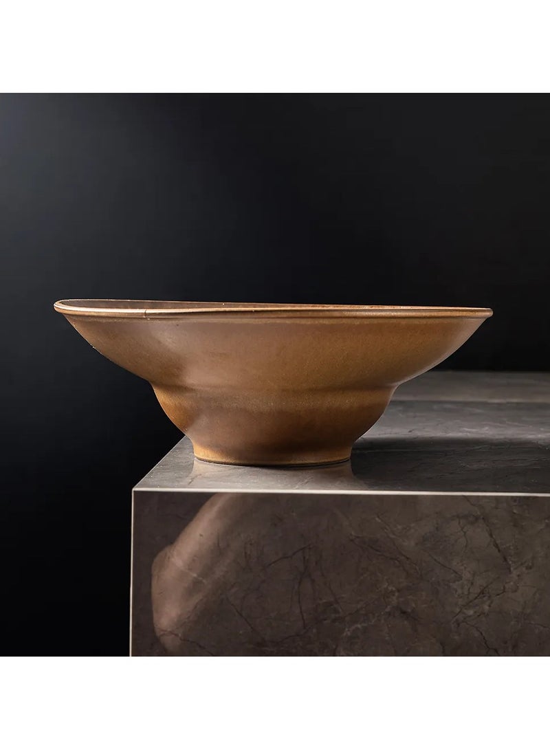 Earthen Brown Soup Bowl